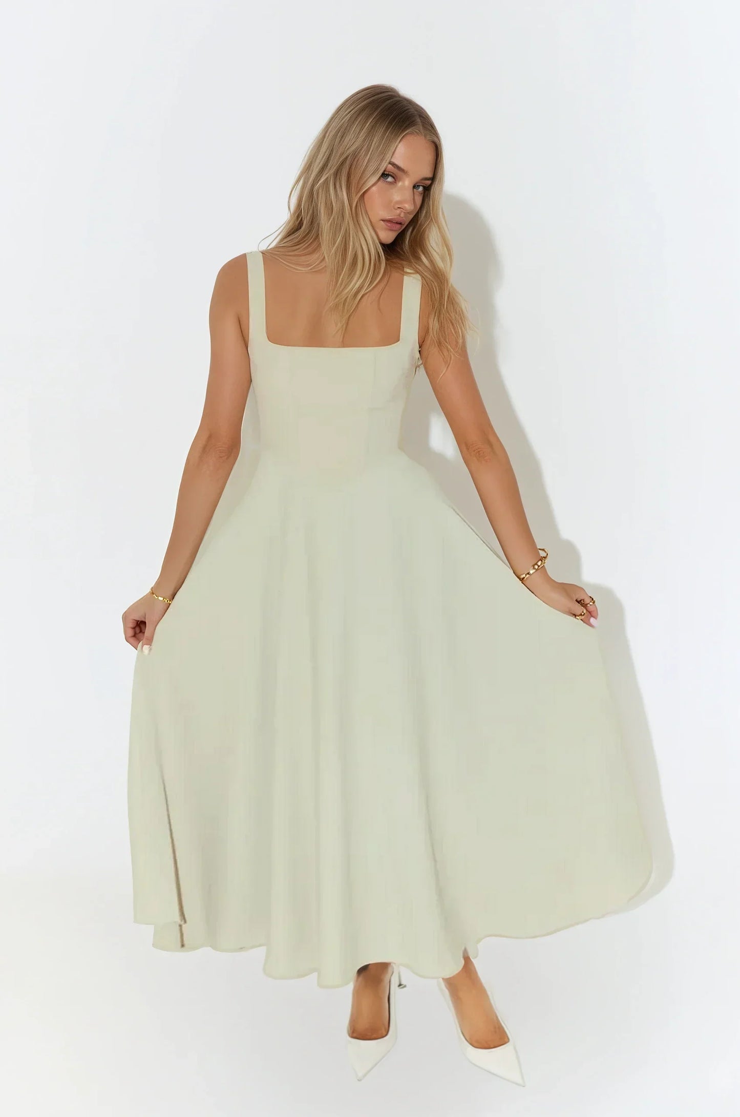 Mina - Vestido Largo de Tirantes Ajustables