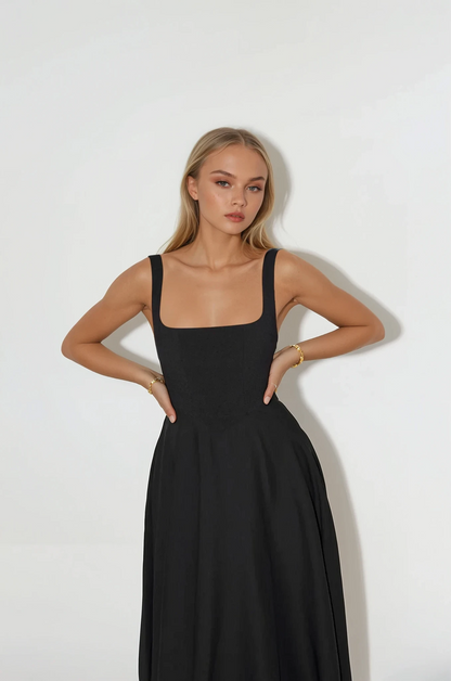 Mina - Vestido Largo de Tirantes Ajustables