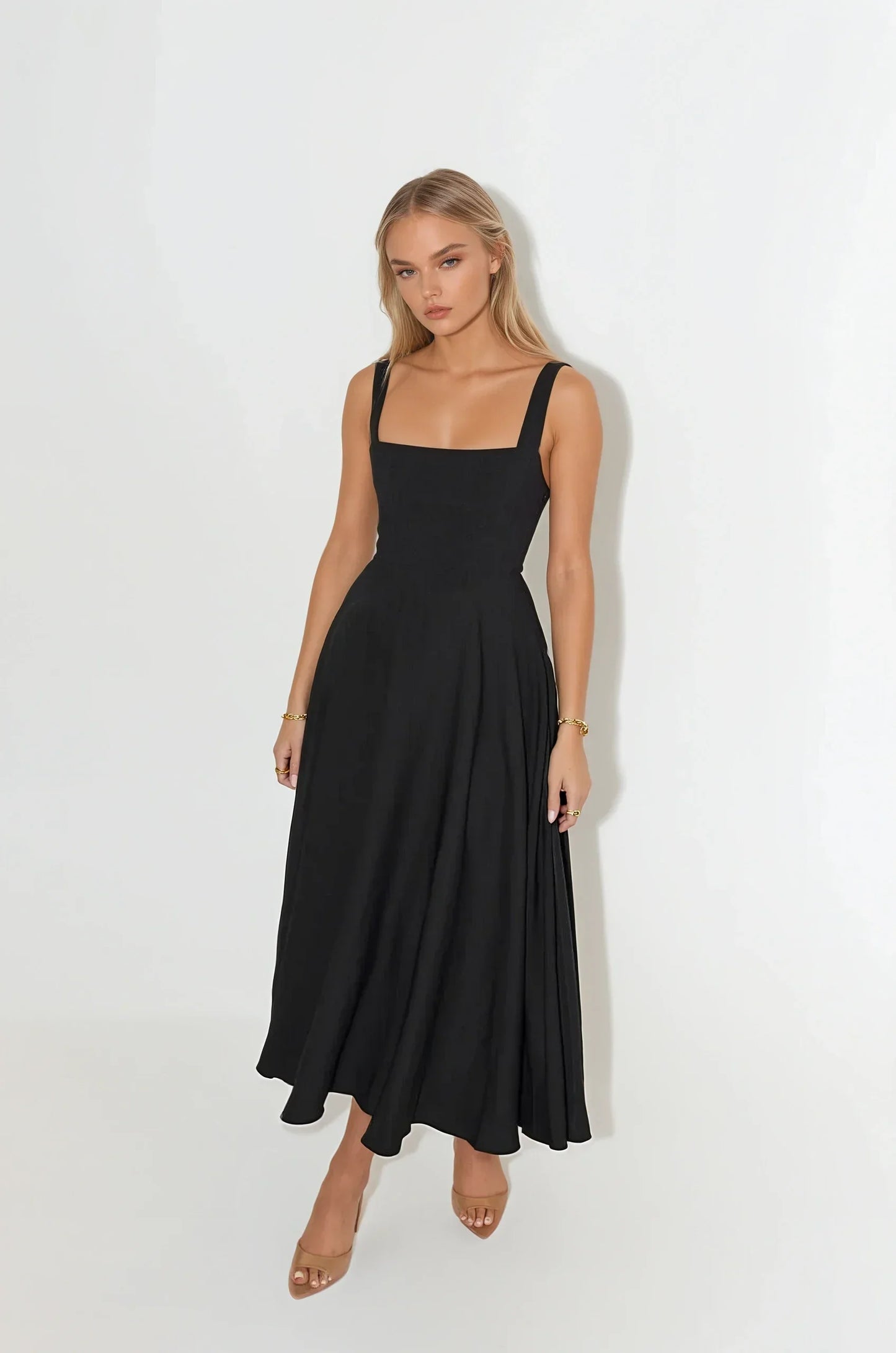 Mina - Vestido Largo de Tirantes Ajustables