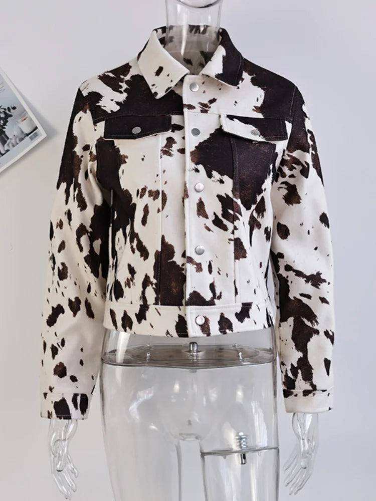 Chic Contrast Print Jas