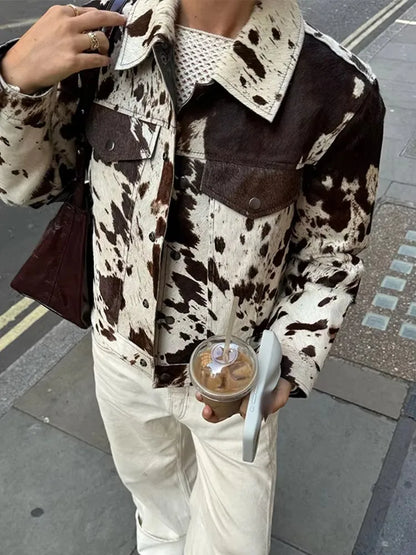 Chic Contrast Print Jas