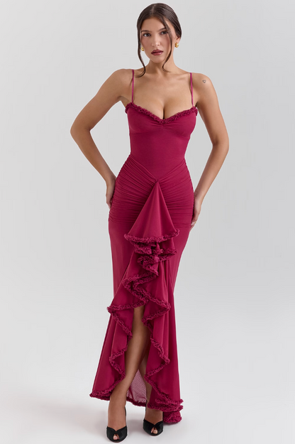 Alicia - Maxivestido con Volantes y Aberturas