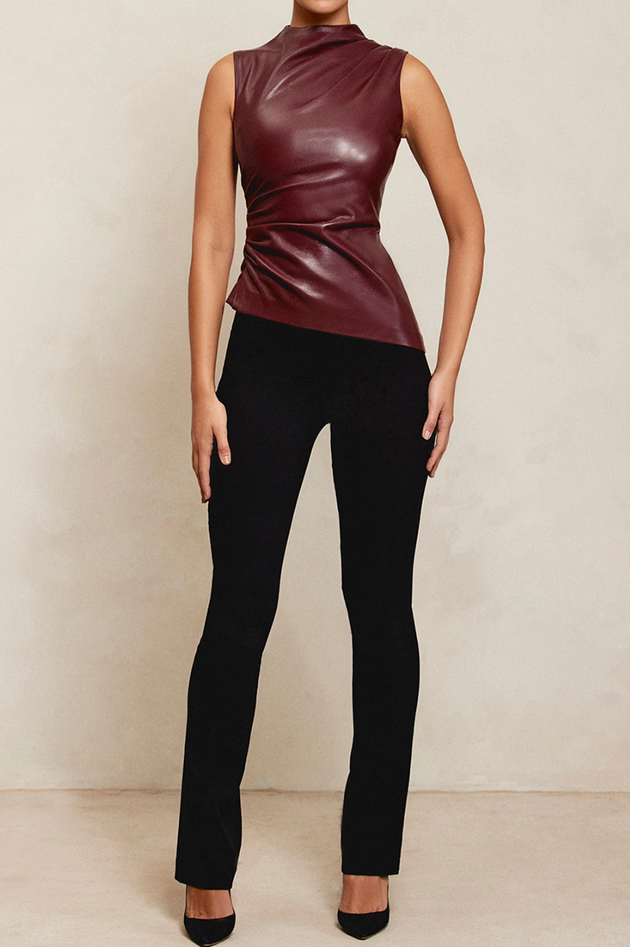 Solira | Luxe Slim-Fit Leren Top