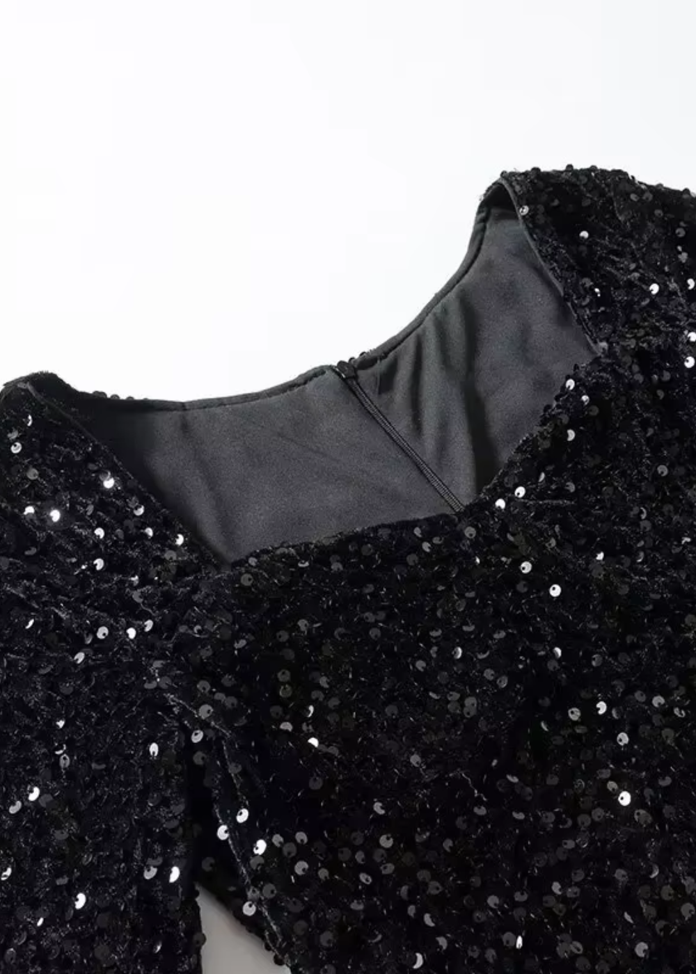Skylar | Zwart Pailletten Minikleed