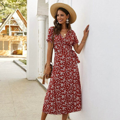 Lola™ Vestido Midi de Ibiza con Estampado Floral