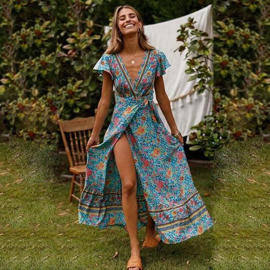 Veronica™ - Vestido Maxi Con Alta Abertura