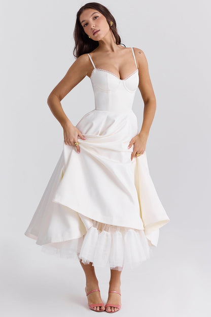 Cindy – Vestido Midi de Tul con Toque Romántico