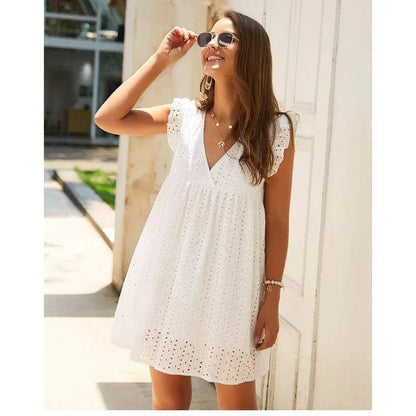 Emily™ Kanten vestido blanco Ibiza