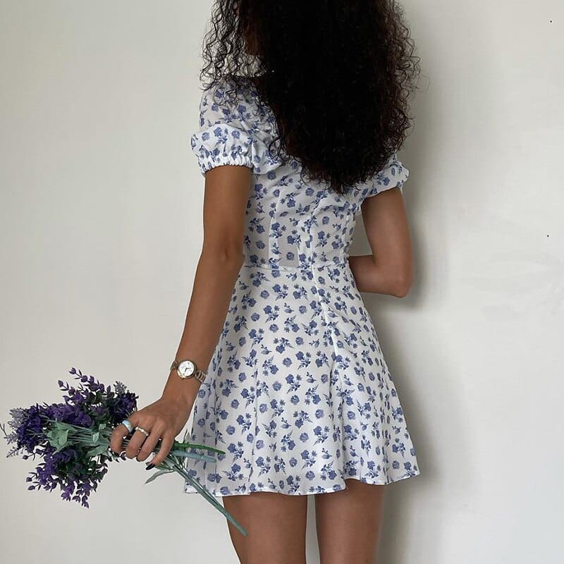 Novi™ Kort Blanco Vestido de Verano con Estampado Boho de Flores