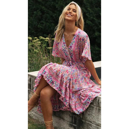 Juul™ Vestido Estilo Ibiza Rústico Largo
