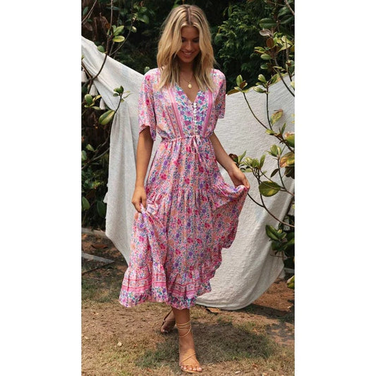 Juul™ Vestido Estilo Ibiza Rústico Largo