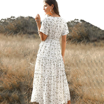 Vestido de Verano Largo Blanco con Estampado Tess™