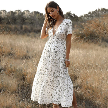 Vestido de Verano Largo Blanco con Estampado Tess™